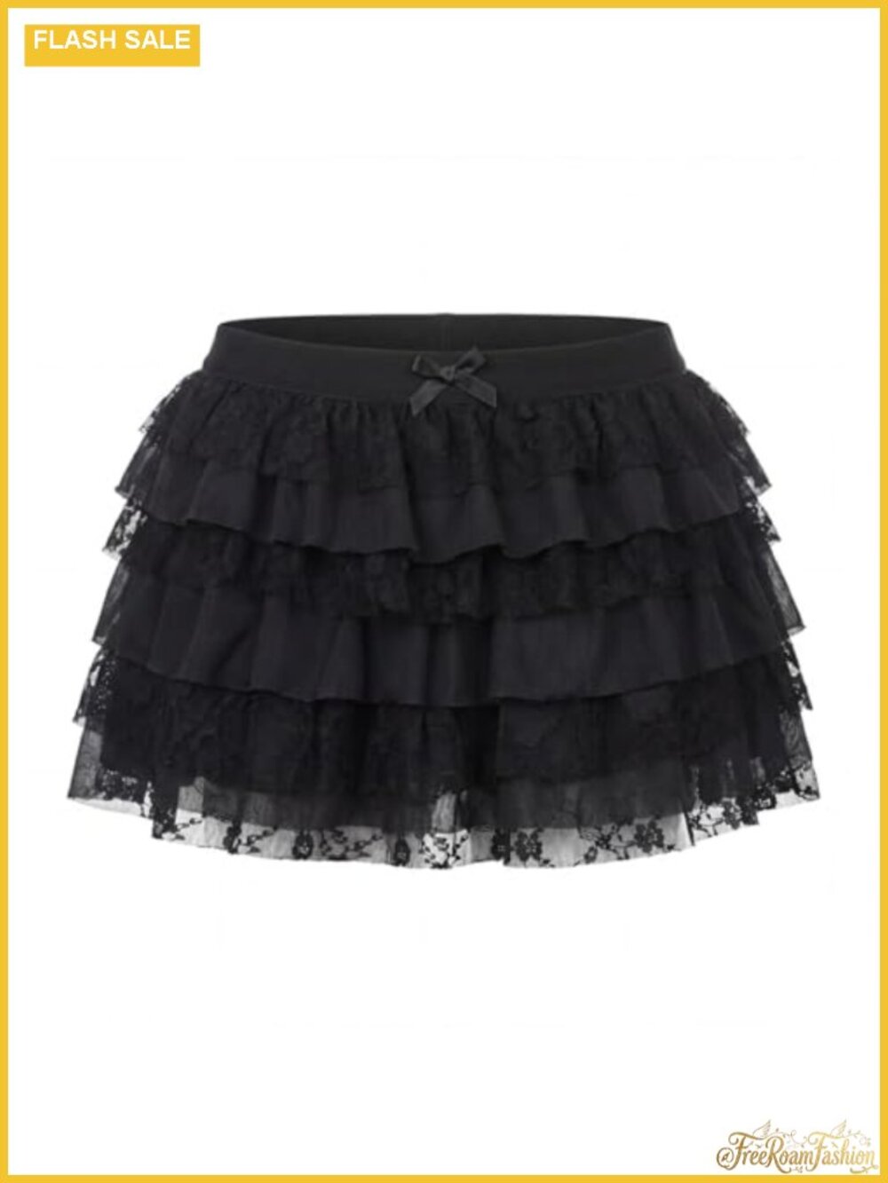 Women Ruffle Bloomer Shorts Lace Layered Mini Skirt Skort Y2K Tiered Low Waist